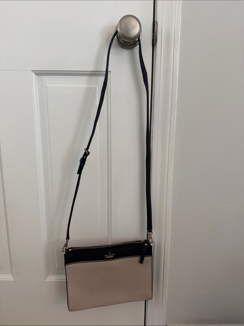 kate spade Black and Beige Crossbody with Gold Accent